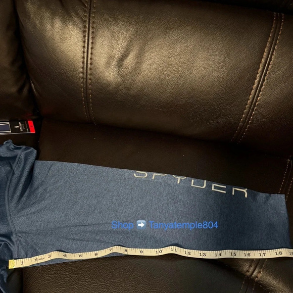 Spyder Swim Mens Long Sleeve Rashguard Shirt Blue Medium - Picture 9 of 13